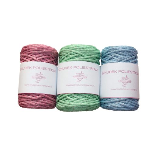 Sznurek poliestrowy płaski - 3 mm GLITTER
